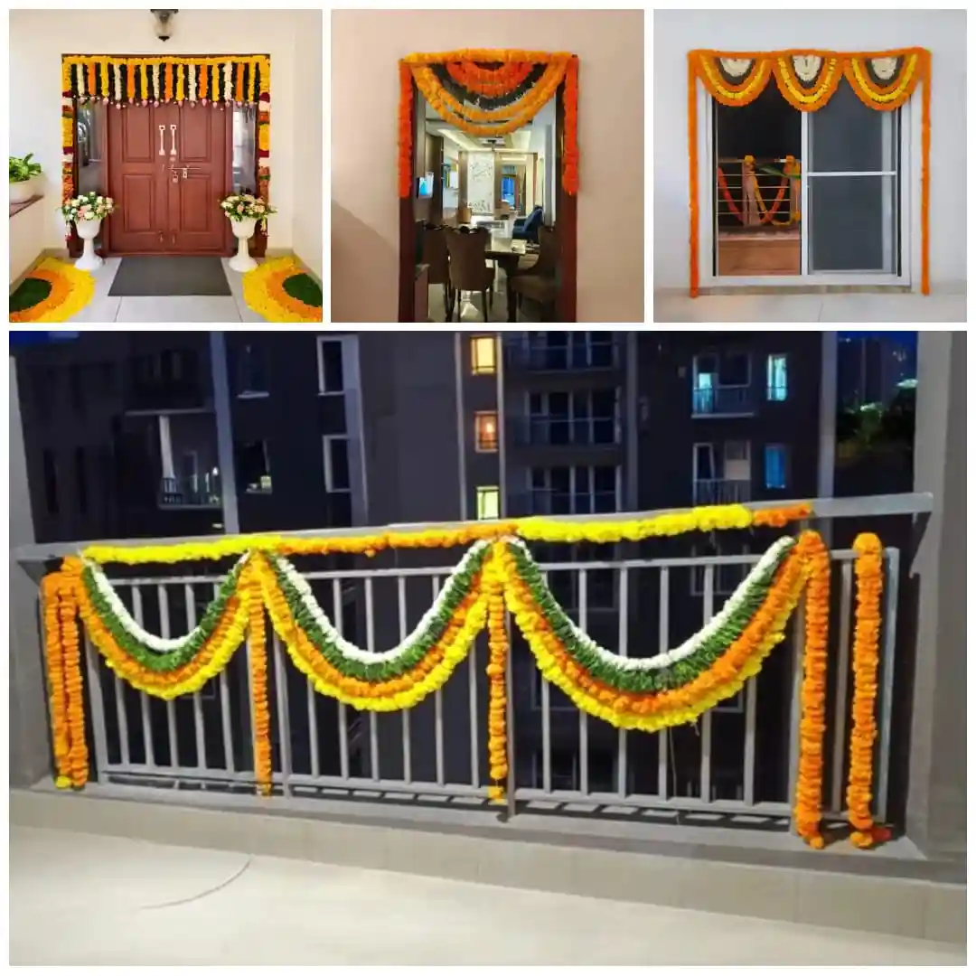 Artificial Flower Griha Pravesh Marigold Flower Decoration